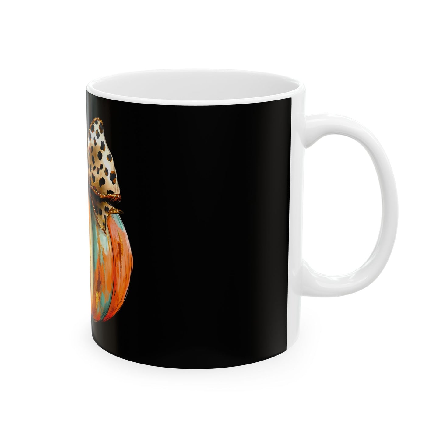 Leopard Bow Pumpkin Mug
