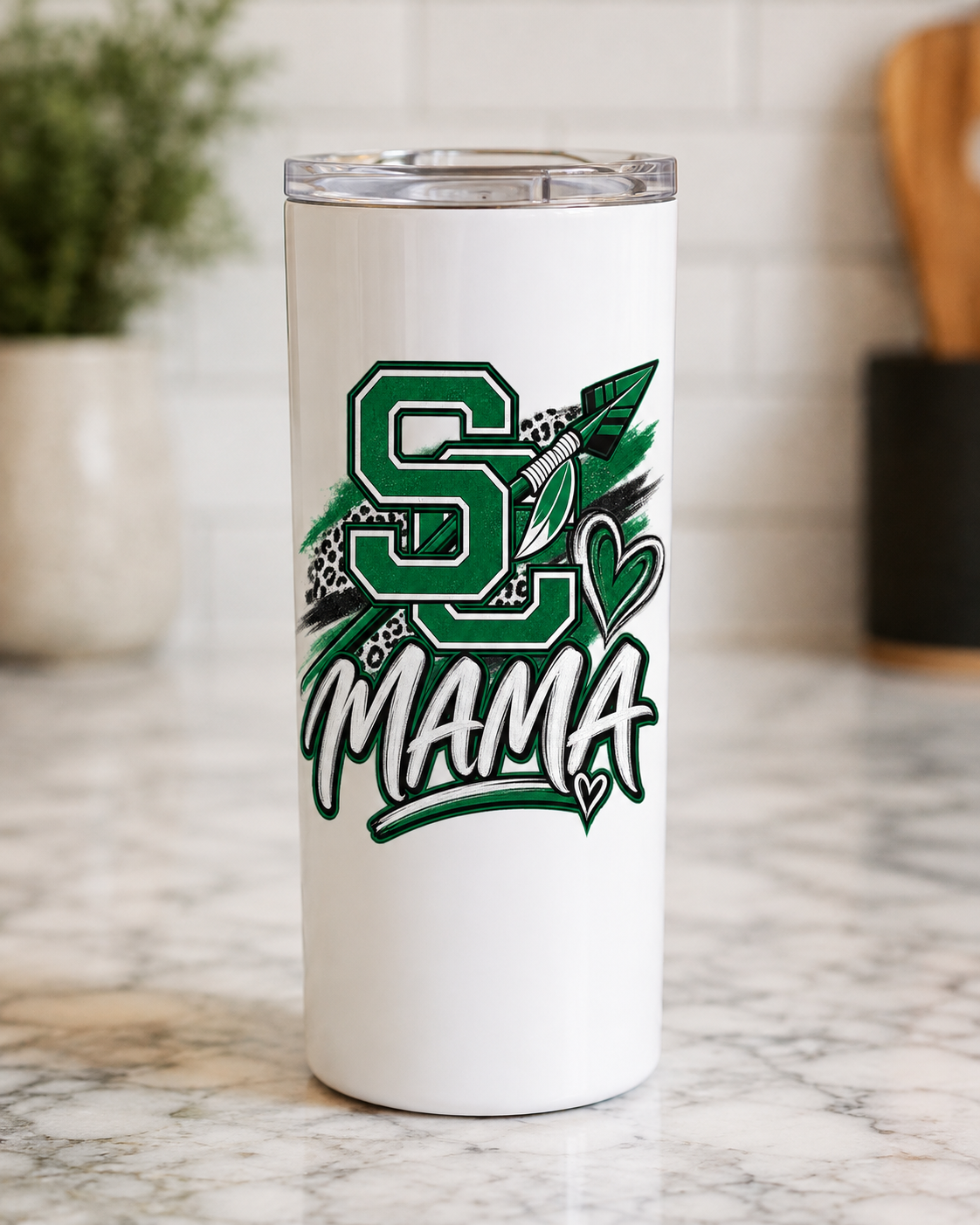 Insulated Travel Cup with Team Green Graphic (20oz.)