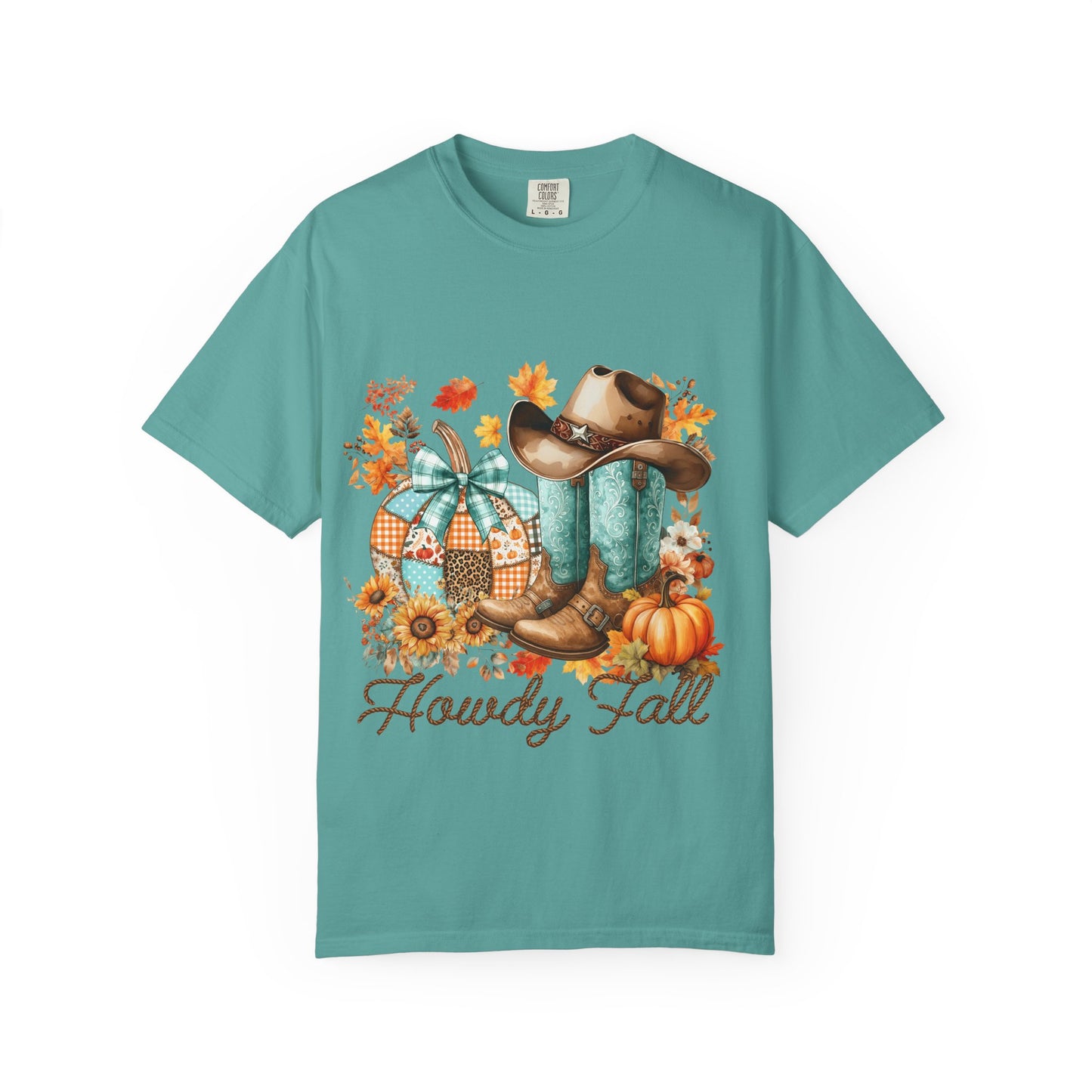 Cowboy Boots, Hat & Pumpkins Autumn Tee