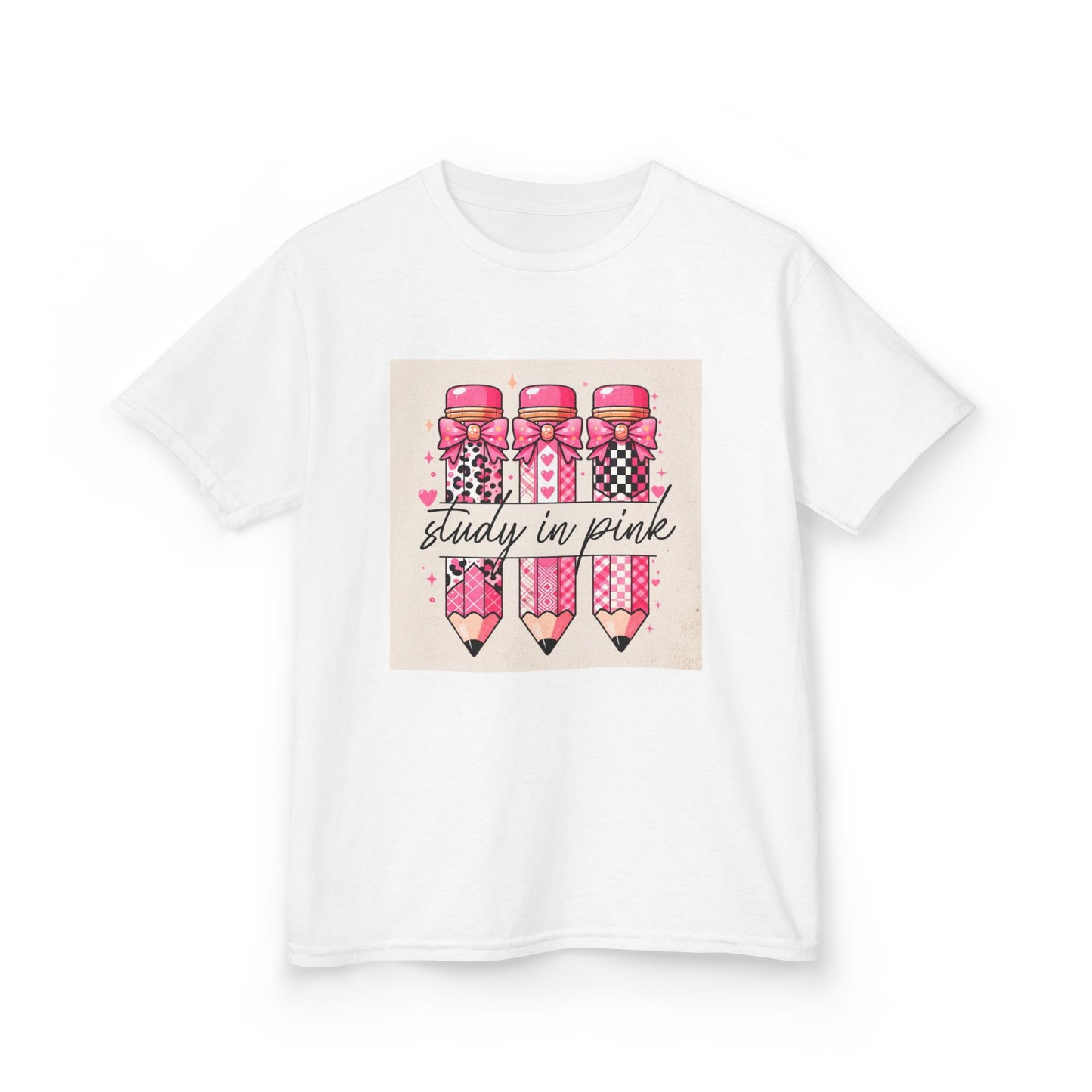 Kids 'Study in Pink' Pencils T-Shirt - Back-to-School Girls Graphic Tee