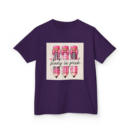 Kids 'Study in Pink' Pencils T-Shirt - Back-to-School Girls Graphic Tee