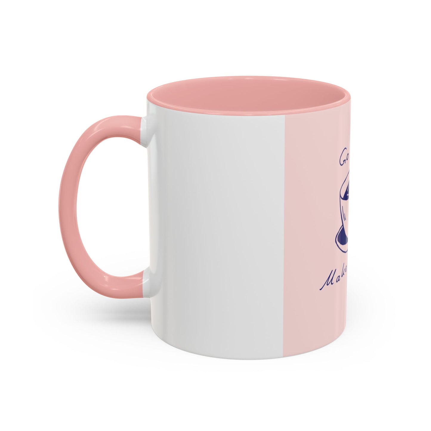 Go Ahead, Make My Day Coffee Mug — Pink Accent Ceramic Mug (11/15oz)