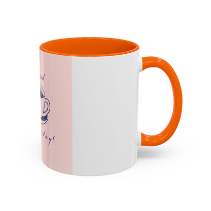 Go Ahead, Make My Day Coffee Mug — Pink Accent Ceramic Mug (11/15oz)