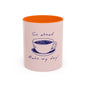 Go Ahead, Make My Day Coffee Mug — Pink Accent Ceramic Mug (11/15oz)
