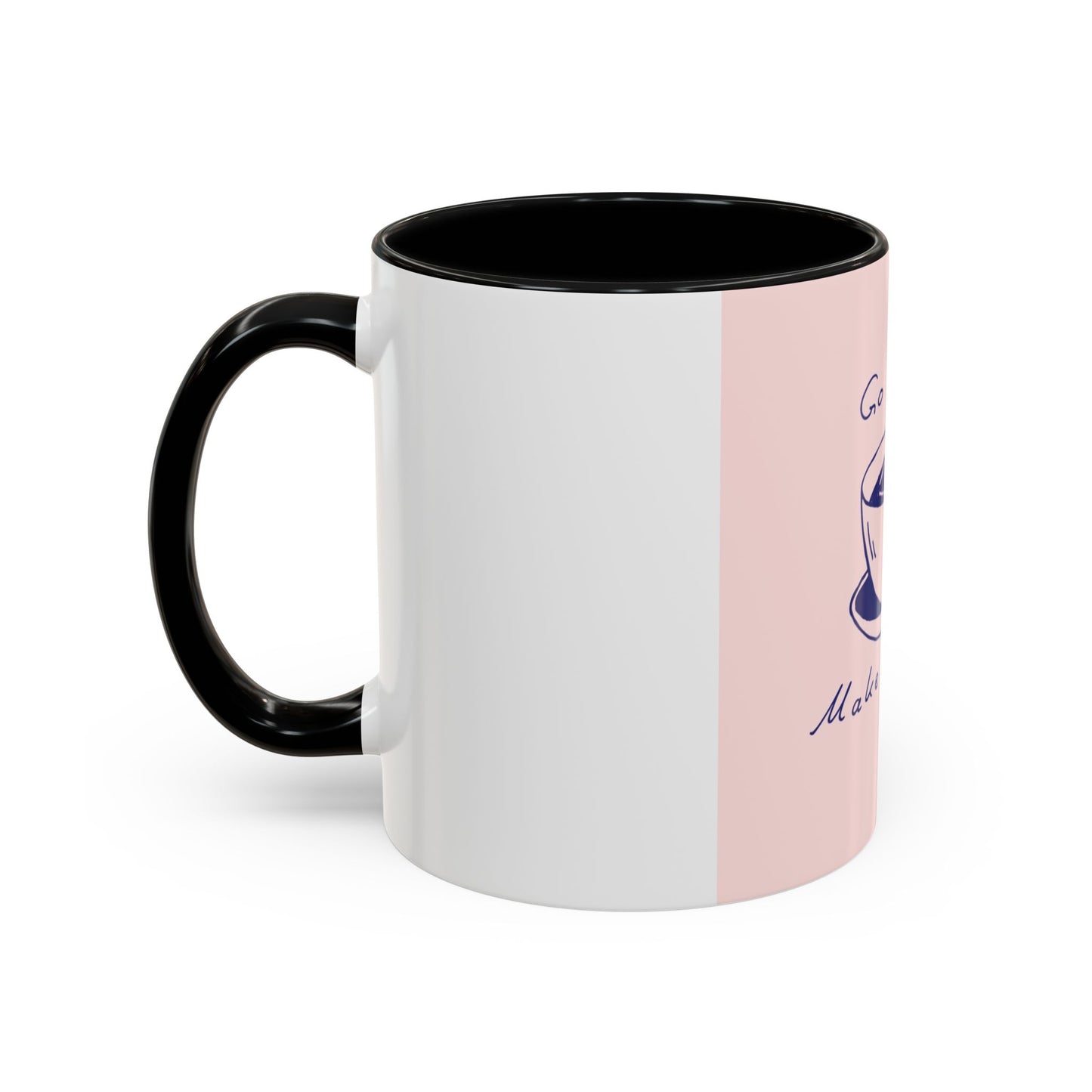 Go Ahead, Make My Day Coffee Mug — Pink Accent Ceramic Mug (11/15oz)