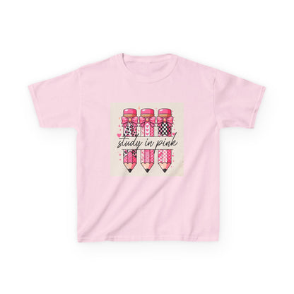 Kids 'Study in Pink' Pencils T-Shirt - Back-to-School Girls Graphic Tee