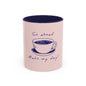 Go Ahead, Make My Day Coffee Mug — Pink Accent Ceramic Mug (11/15oz)