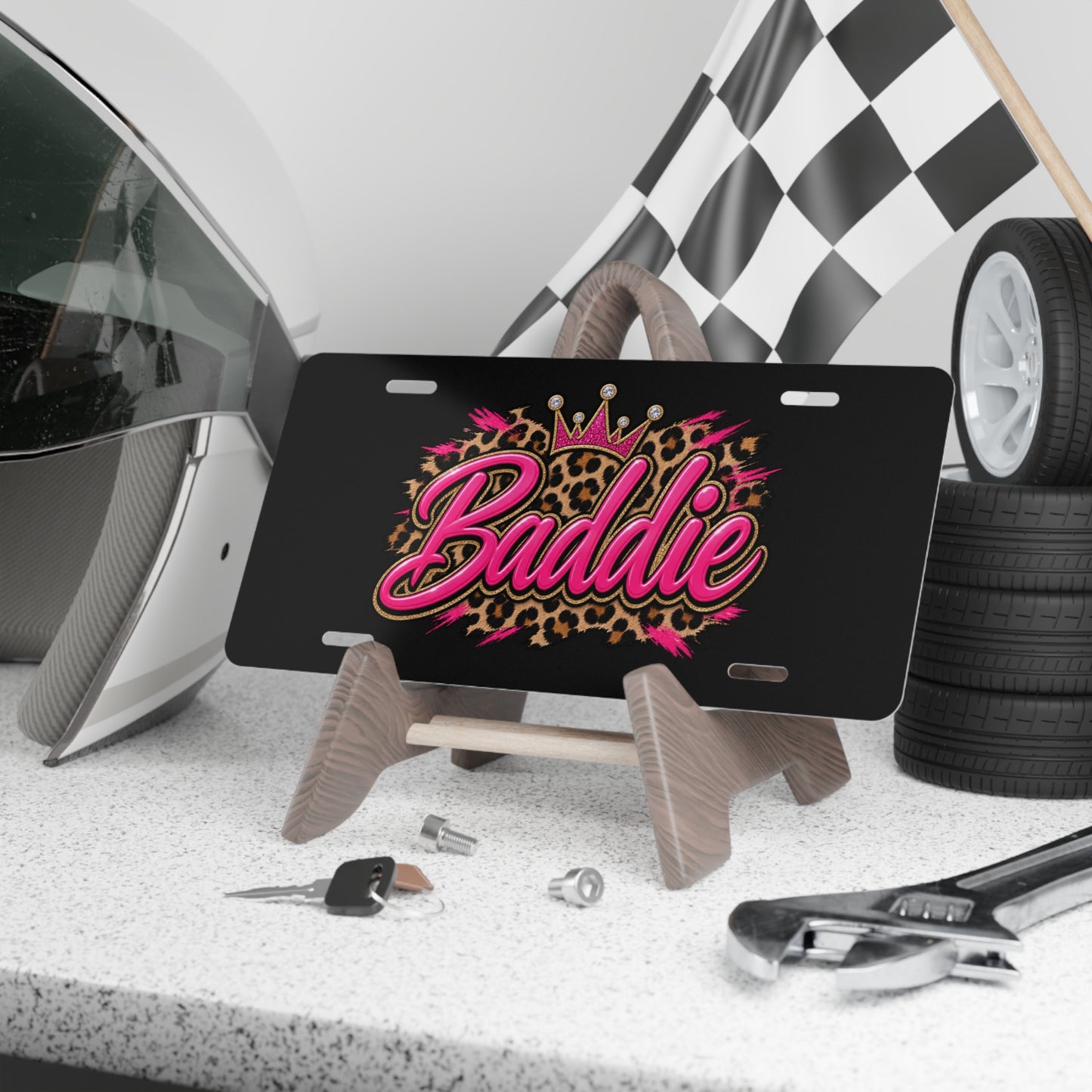 Baddie Leopard Crown Vanity License Plate