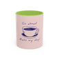 Go Ahead, Make My Day Coffee Mug — Pink Accent Ceramic Mug (11/15oz)