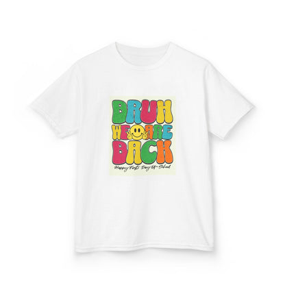 Kids T‑Shirt — Colorful "Bruh We Are Back" Retro Graphic Tee