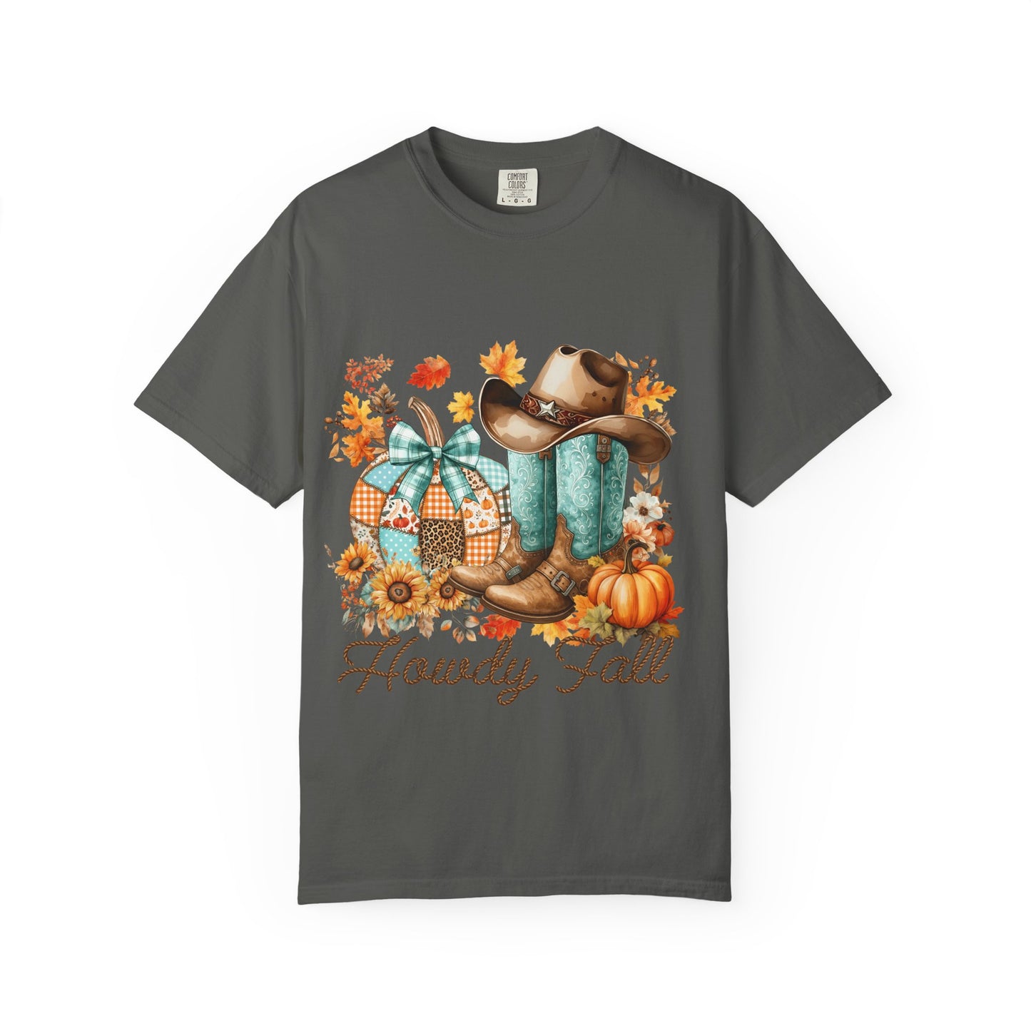 Cowboy Boots, Hat & Pumpkins Autumn Tee