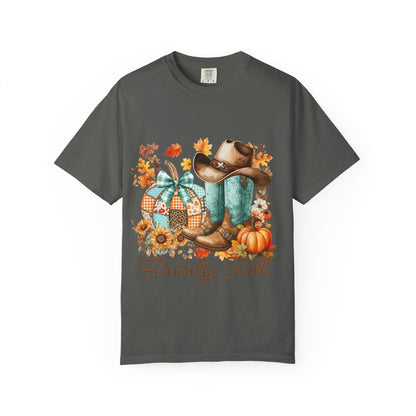 Cowboy Boots, Hat & Pumpkins Autumn Tee