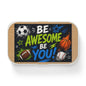 Be Awesome Be You! Sports Bento Lunch Box – Kids’ Motivational Snack & Lunch Container