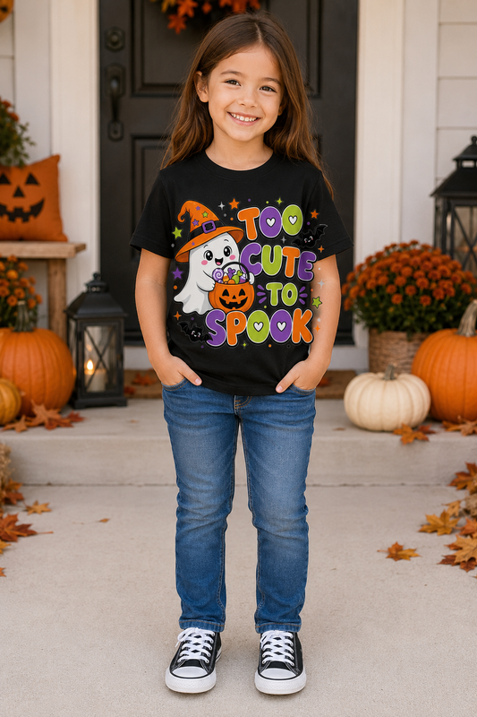 Infant Tee — Cute Ghost Halloween “Too Cute to Spook” Baby Shirt