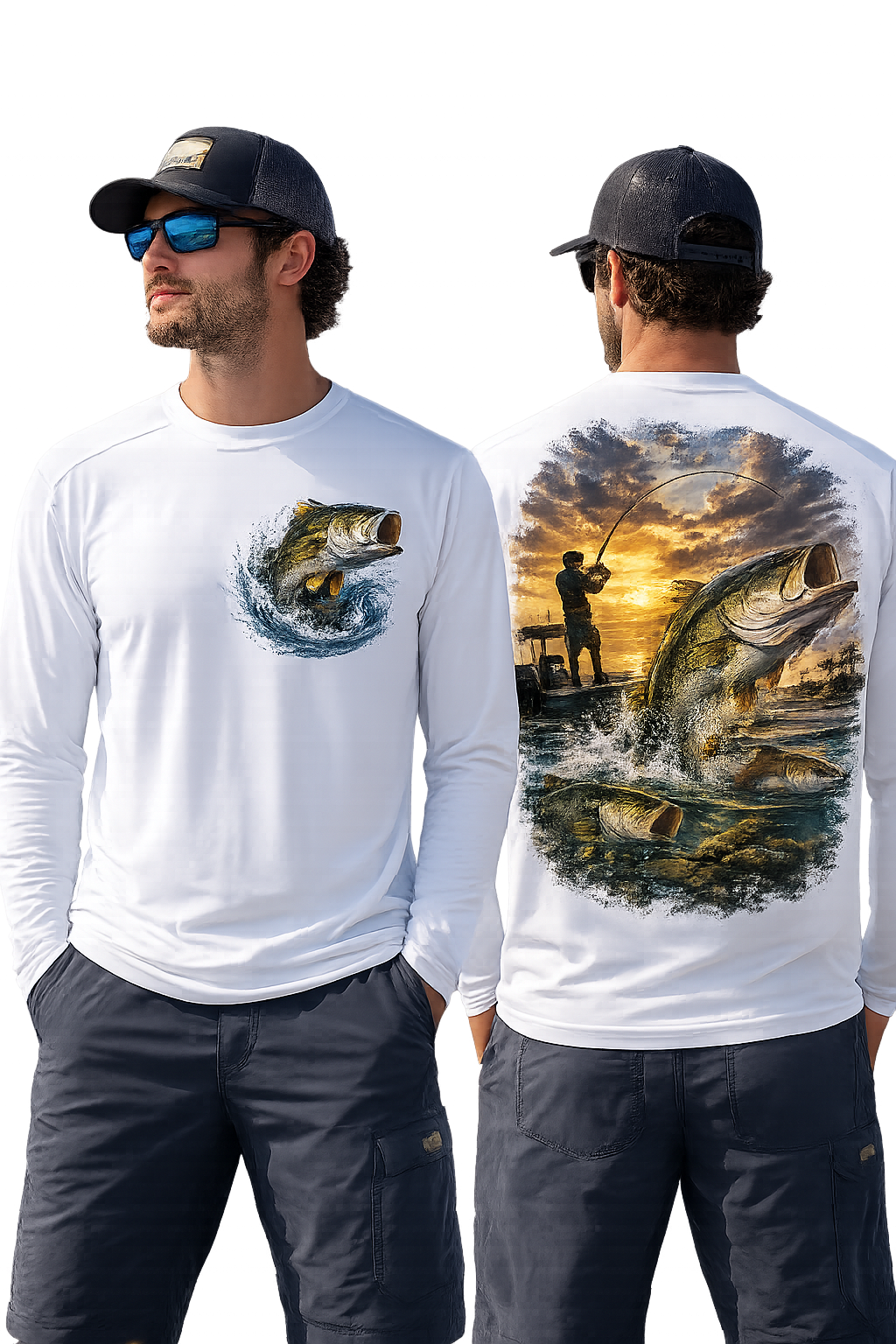 Fishing Sunrise Long Sleeve Tee – Big Catch Graphic