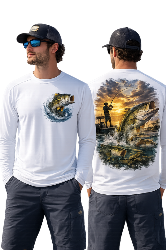 Fishing Sunrise Long Sleeve Tee – Big Catch Graphic