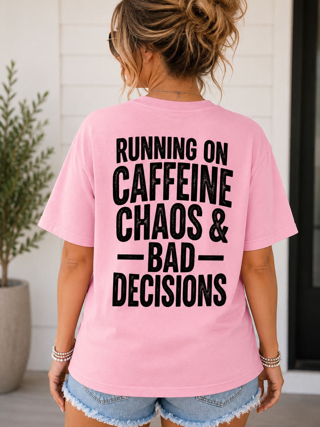 "Running on Caffeine, Chaos & Bad Decisions" Graphic Tee