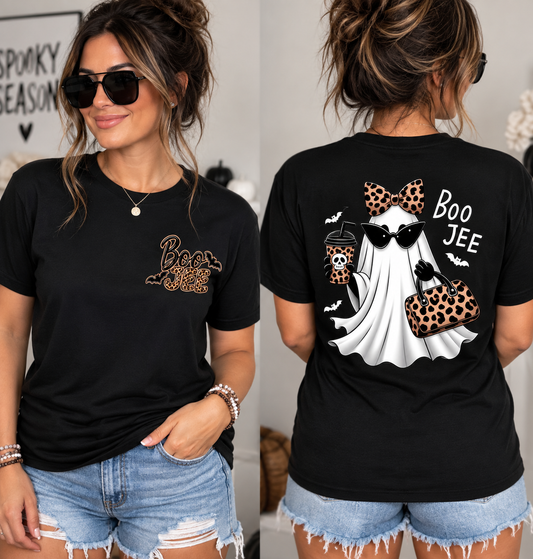 Boo Jee Leopard Ghost Graphic T-Shirt