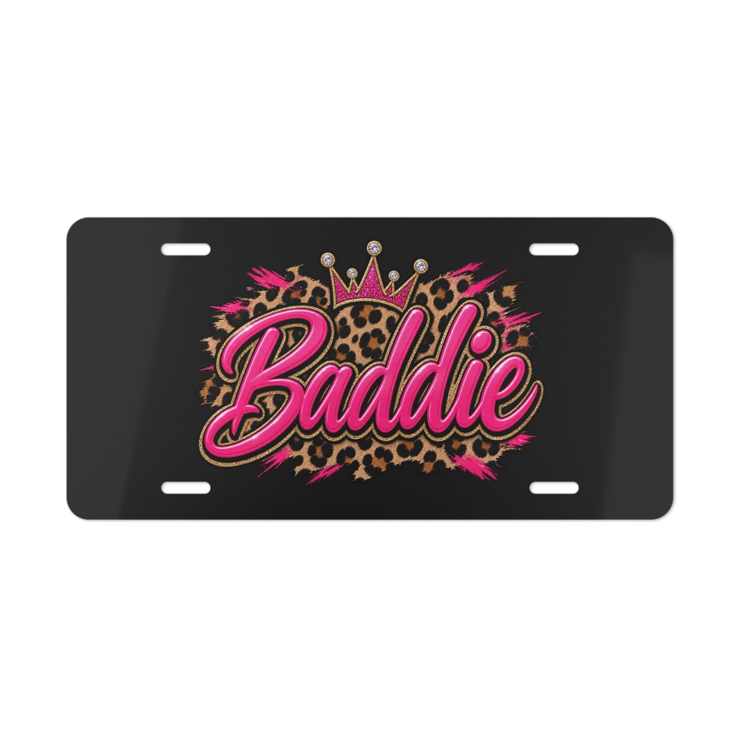 Baddie Leopard Crown Vanity License Plate
