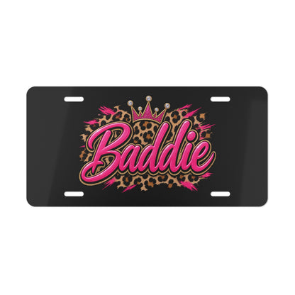 Baddie Leopard Crown Vanity License Plate