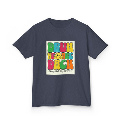 Kids T‑Shirt — Colorful "Bruh We Are Back" Retro Graphic Tee