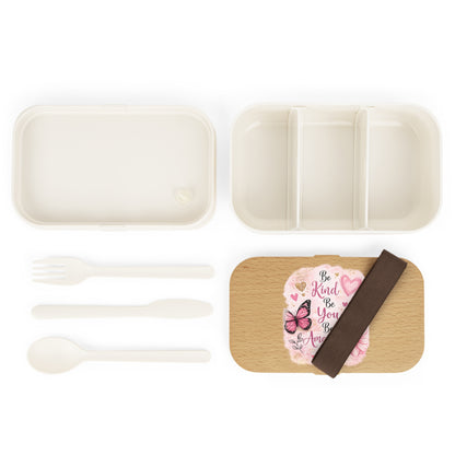 Be Kind Be You Bento Lunch Box — Floral Butterfly Inspirational Lunchbox