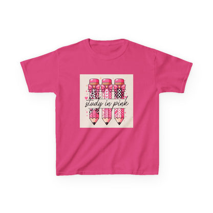 Kids 'Study in Pink' Pencils T-Shirt - Back-to-School Girls Graphic Tee
