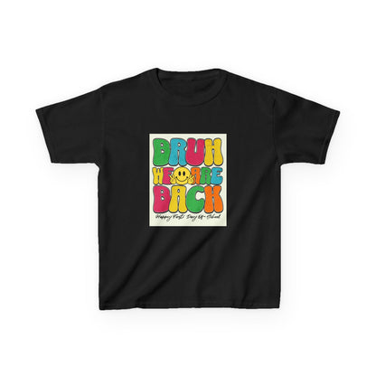 Kids T‑Shirt — Colorful "Bruh We Are Back" Retro Graphic Tee