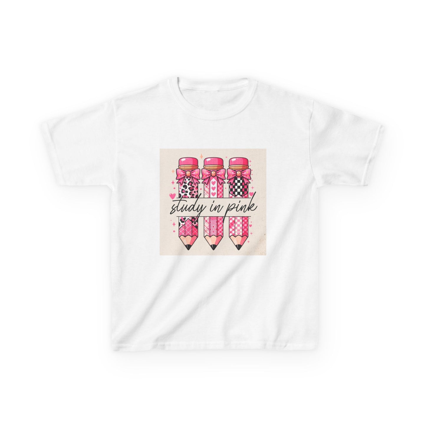 Kids 'Study in Pink' Pencils T-Shirt - Back-to-School Girls Graphic Tee