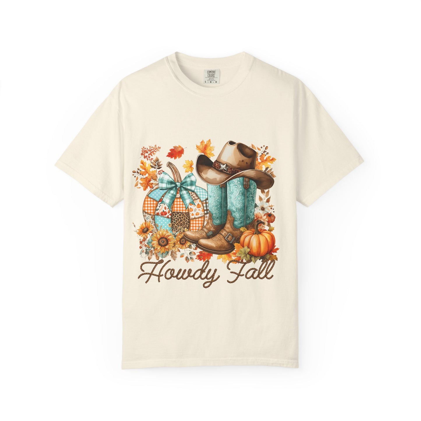 Cowboy Boots, Hat & Pumpkins Autumn Tee
