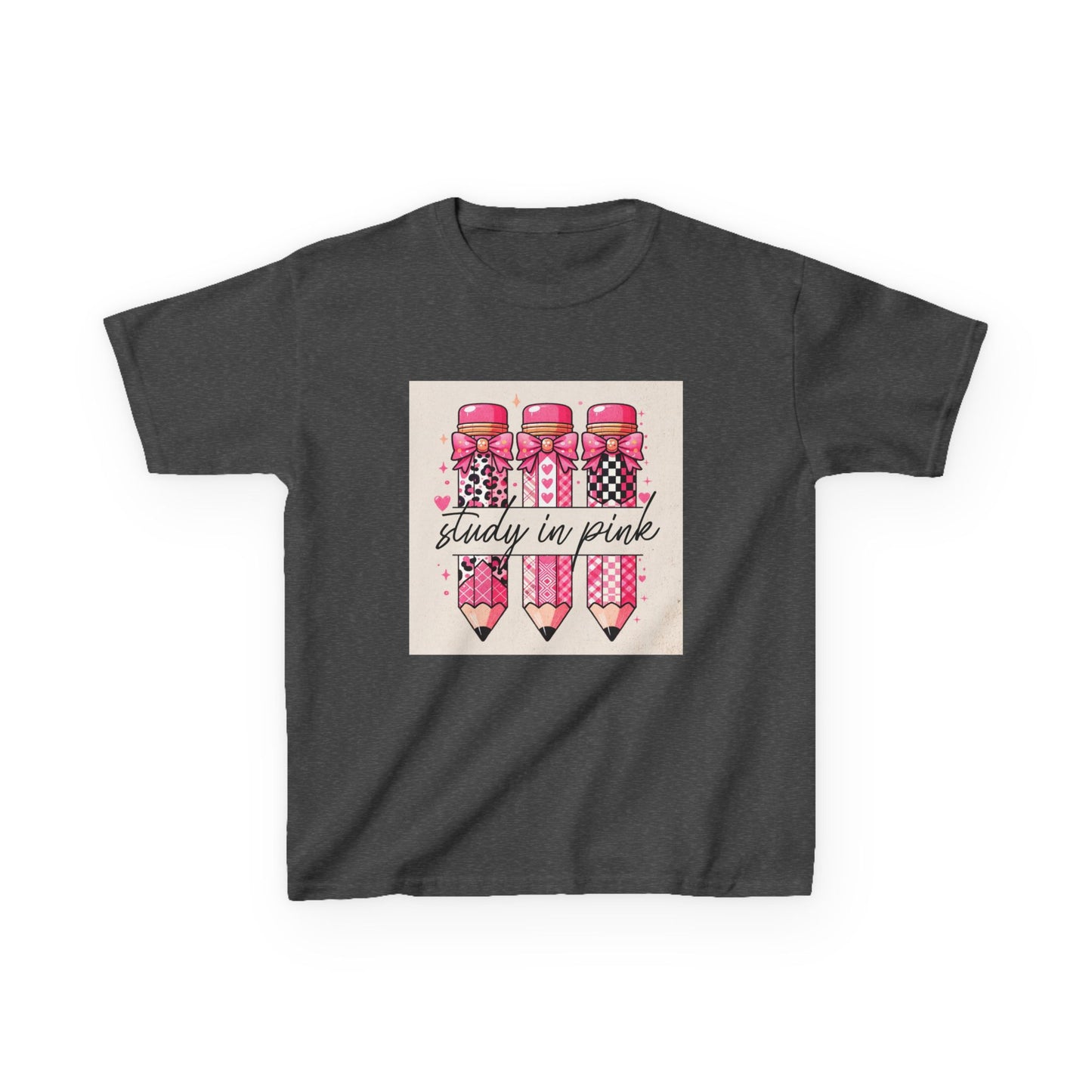 Kids 'Study in Pink' Pencils T-Shirt - Back-to-School Girls Graphic Tee