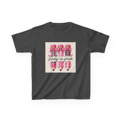 Kids 'Study in Pink' Pencils T-Shirt - Back-to-School Girls Graphic Tee