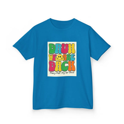 Kids T‑Shirt — Colorful "Bruh We Are Back" Retro Graphic Tee