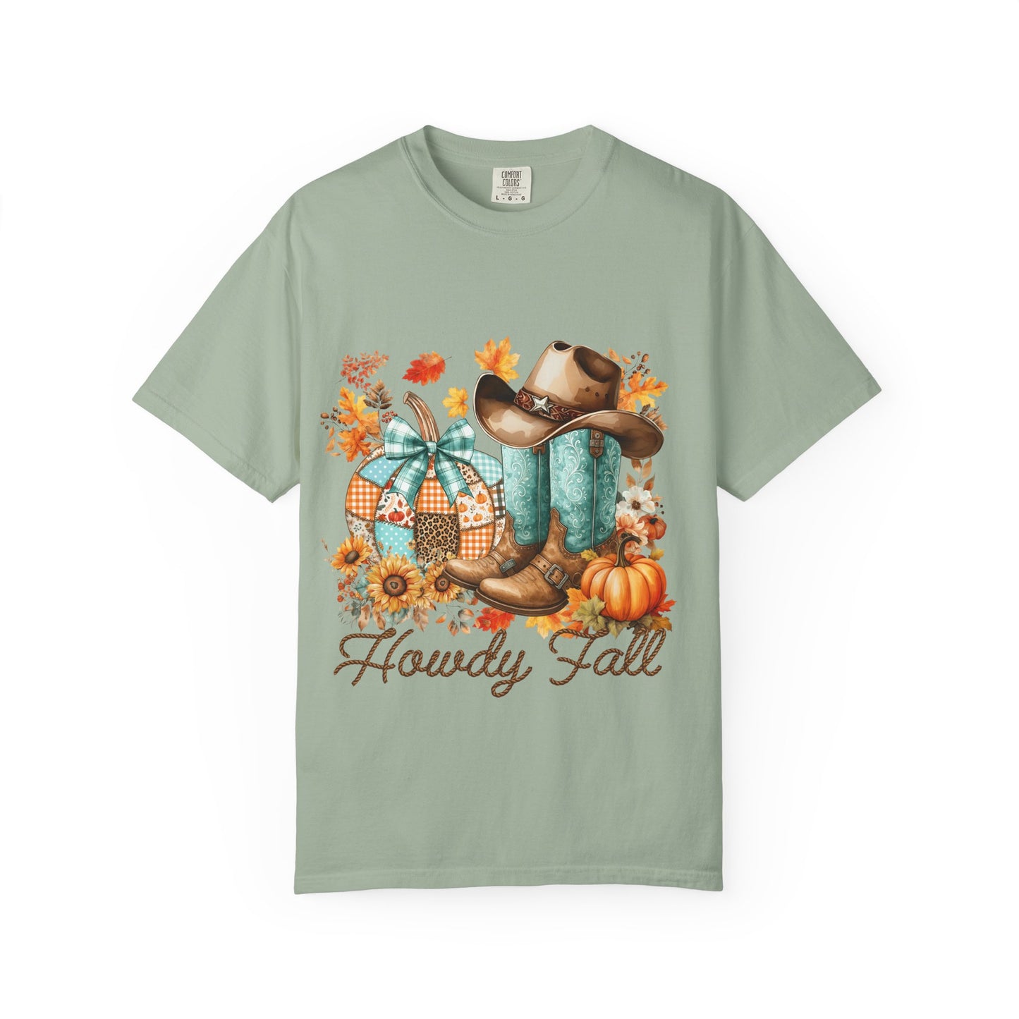 Cowboy Boots, Hat & Pumpkins Autumn Tee