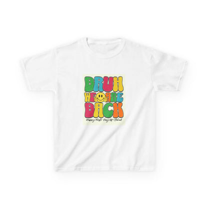 Kids T‑Shirt — Colorful "Bruh We Are Back" Retro Graphic Tee