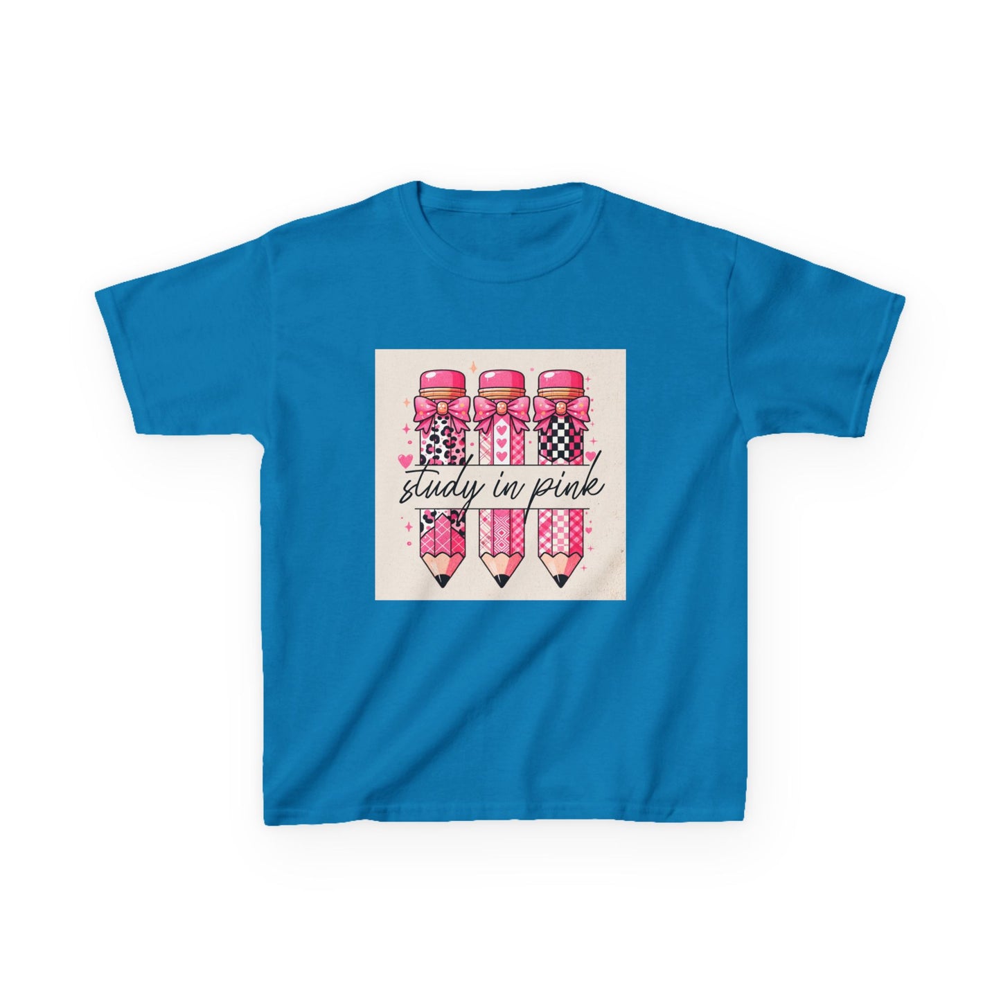Kids 'Study in Pink' Pencils T-Shirt - Back-to-School Girls Graphic Tee