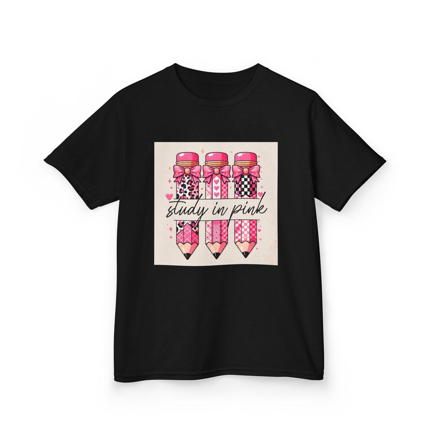 Kids 'Study in Pink' Pencils T-Shirt - Back-to-School Girls Graphic Tee
