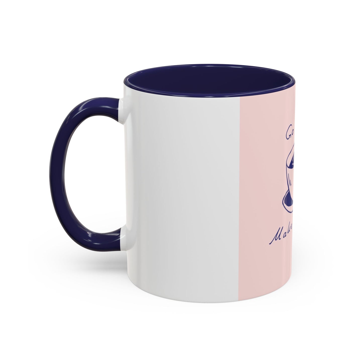 Go Ahead, Make My Day Coffee Mug — Pink Accent Ceramic Mug (11/15oz)