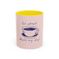 Go Ahead, Make My Day Coffee Mug — Pink Accent Ceramic Mug (11/15oz)