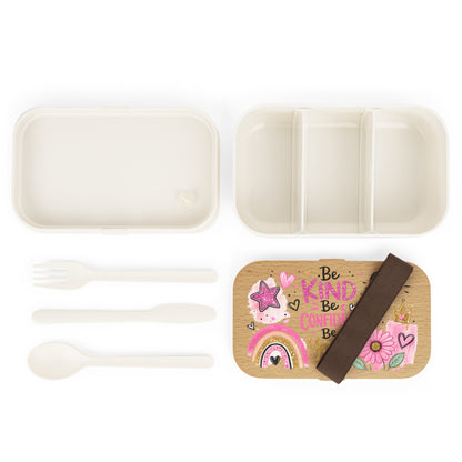 Bento Lunch Box — "Be Kind, Be Confident, Be You" Cute Pink Girls' Kids Snack Box