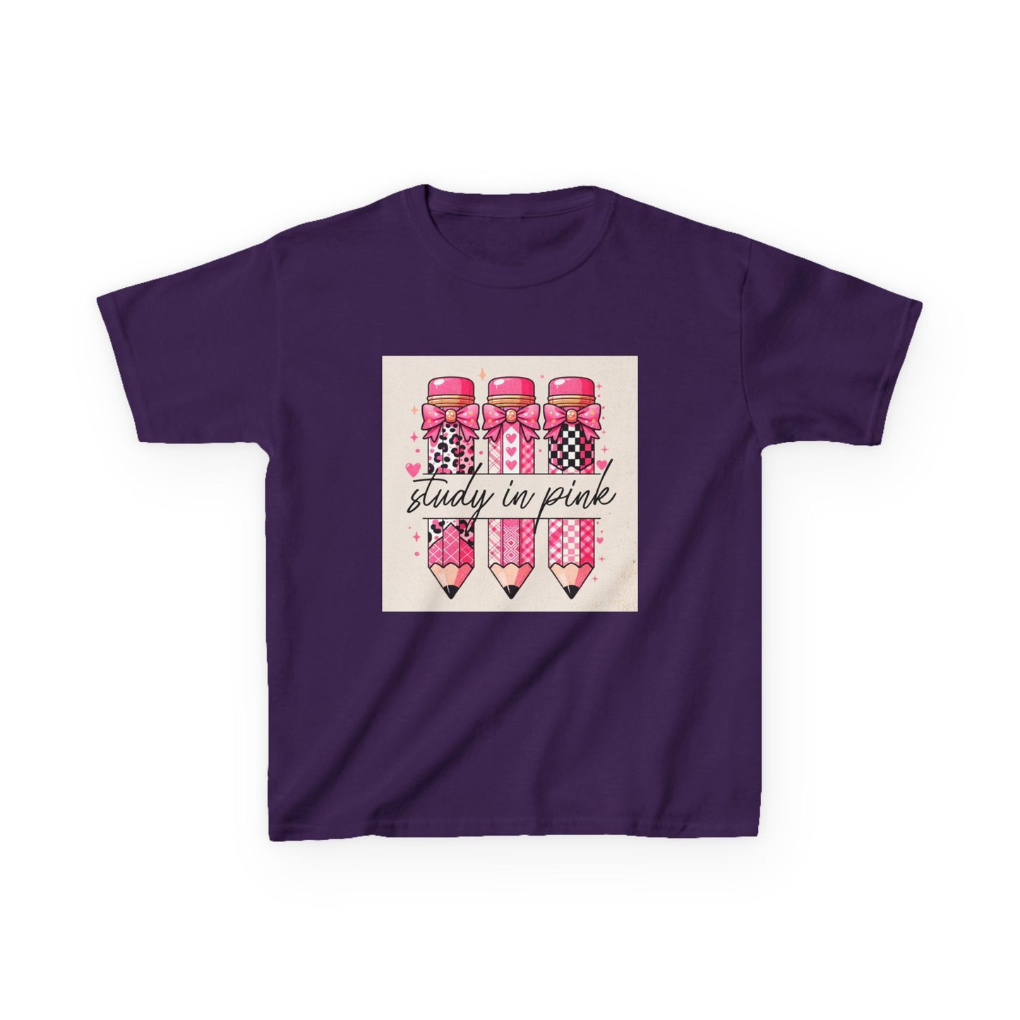 Kids 'Study in Pink' Pencils T-Shirt - Back-to-School Girls Graphic Tee