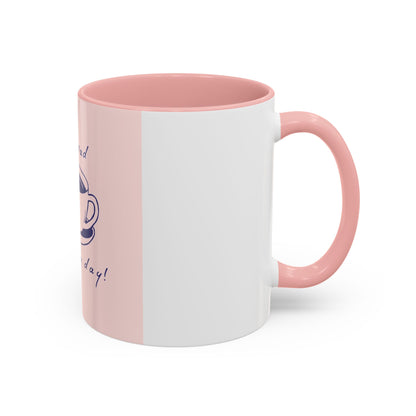 Go Ahead, Make My Day Coffee Mug — Pink Accent Ceramic Mug (11/15oz)