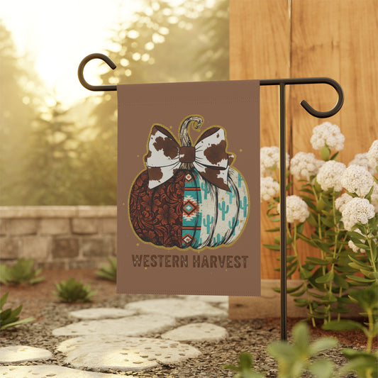 Western Harvest Pumpkin Garden Flag