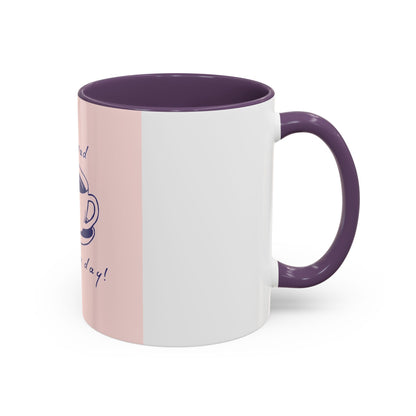 Go Ahead, Make My Day Coffee Mug — Pink Accent Ceramic Mug (11/15oz)