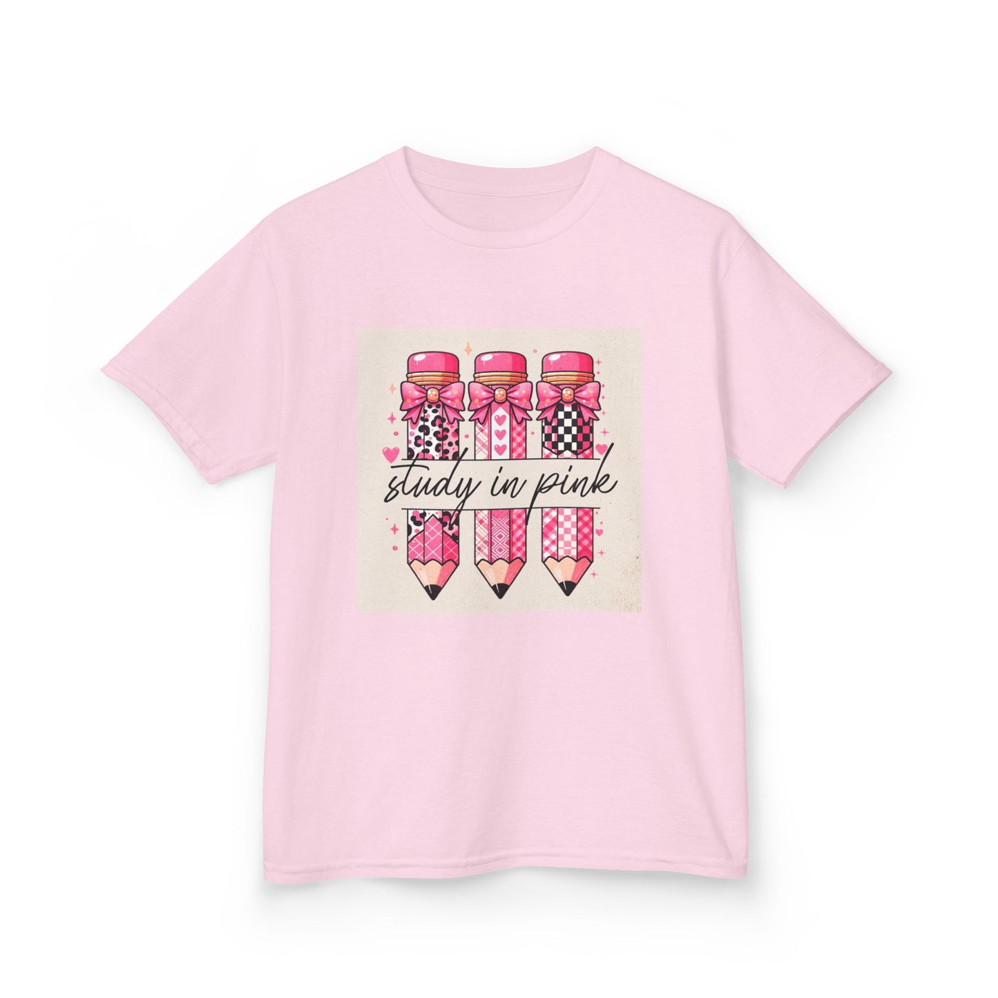 Kids 'Study in Pink' Pencils T-Shirt - Back-to-School Girls Graphic Tee