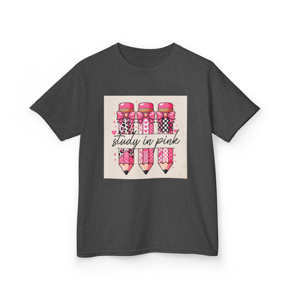 Kids 'Study in Pink' Pencils T-Shirt - Back-to-School Girls Graphic Tee
